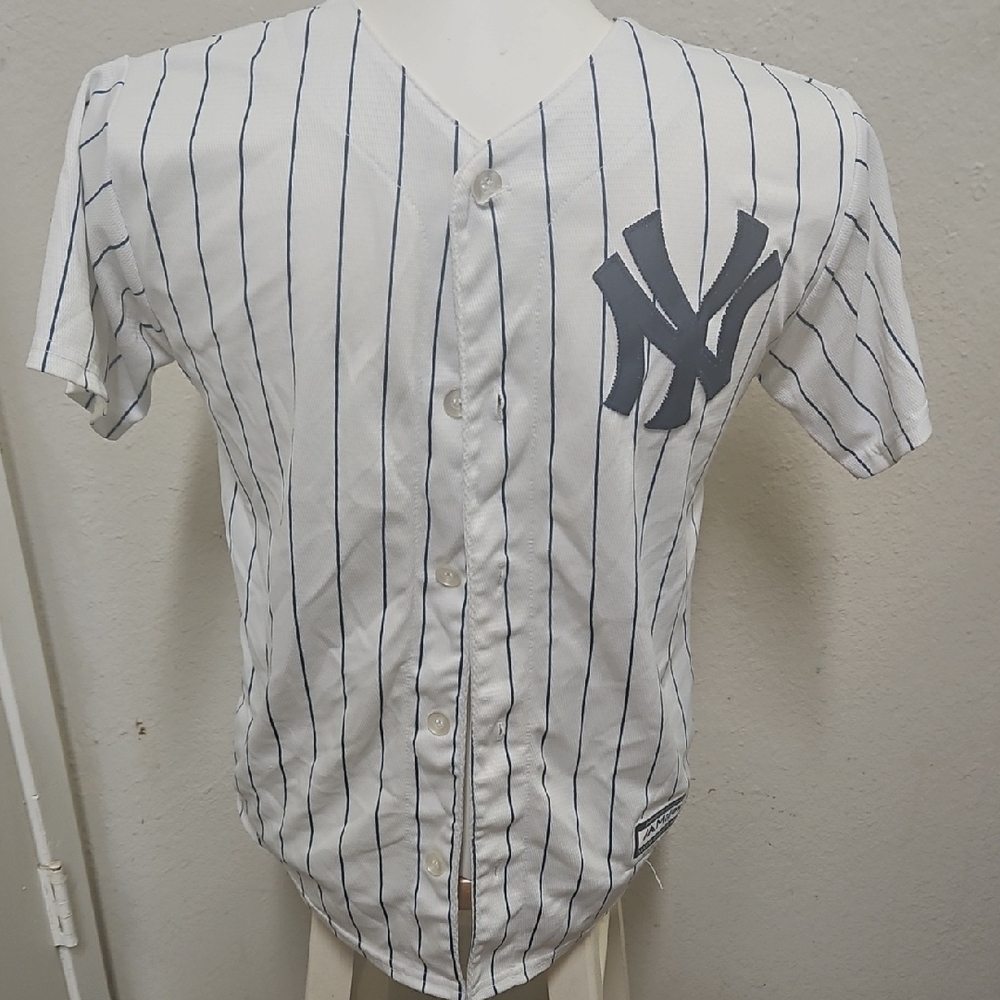 NY Boys Basball Jersey Striped Button-Up Jersey